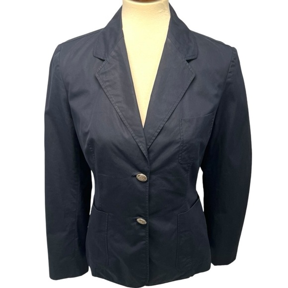 Celine Authentic Designer Navy Blue Cotton 2 Button Blazer Jacket Women’s EU 40 - Picture 3 of 13